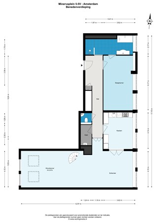 Plattegrond - Minervaplein 5-5V, 1077 TG Amsterdam - Minervaplein 5-5V - Amsterdam - Benedenverdieping - 2D.jpg